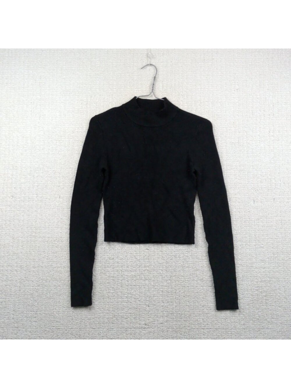Twik By Simons Cropped Turtleneck Ribbed Knit Sweater Top Long Sleeve Wom Sz M